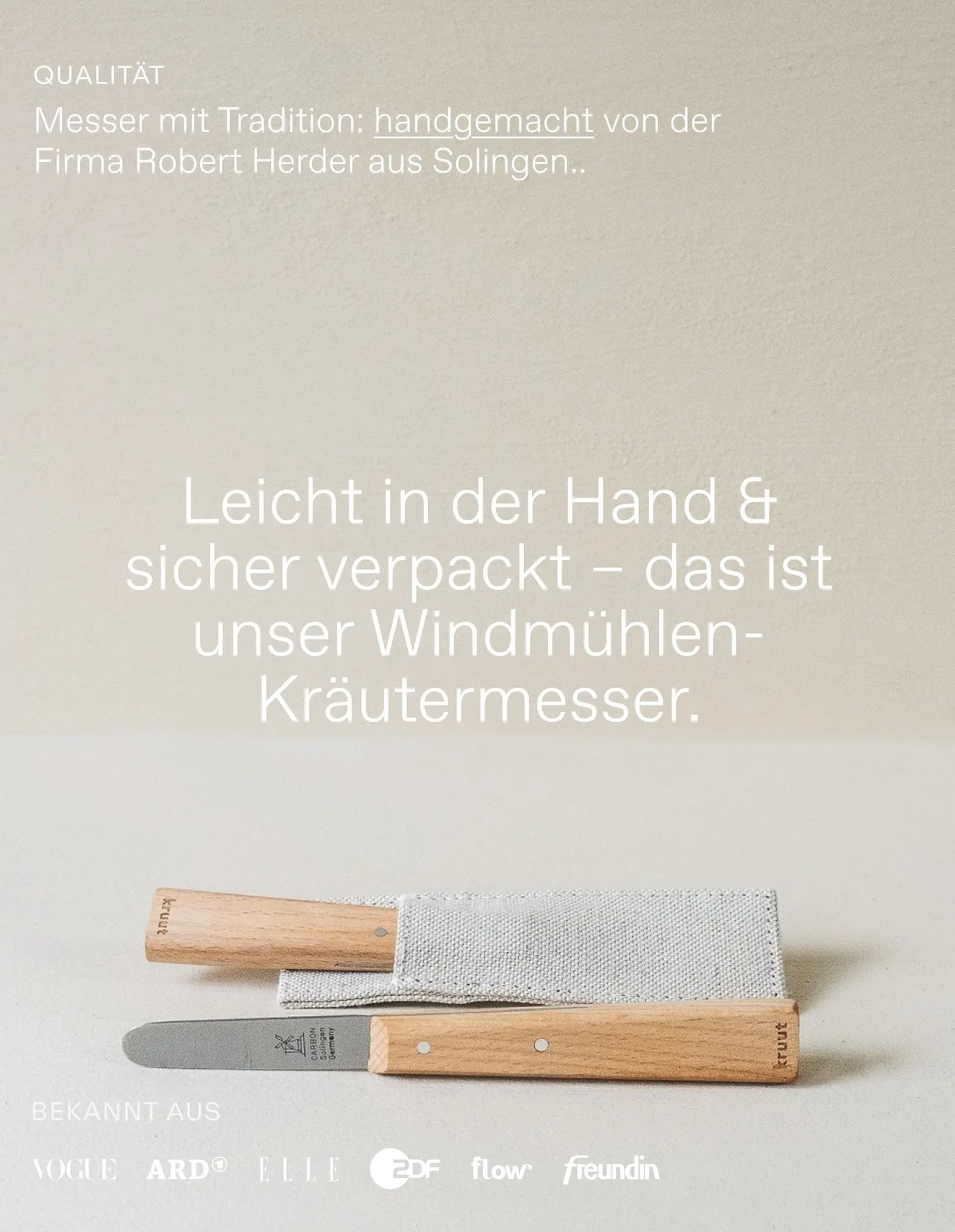 Kräutermesser mit Leinenhülle